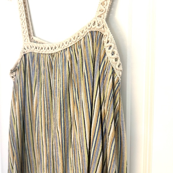 Linen Blend Macrame Strap Maxi Sundress - Picture 3 of 7